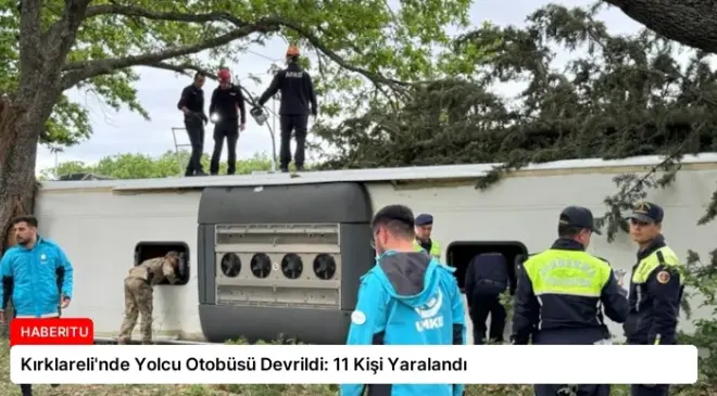 Kırklareli’nde Yolcu Otobüsü Devrildi: 11 Kişi Yaralandı