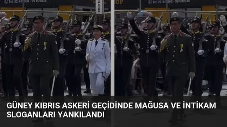 Güney Kıbrıs Askeri Geçidinde Mağusa ve İntikam Sloganları Yankılandı